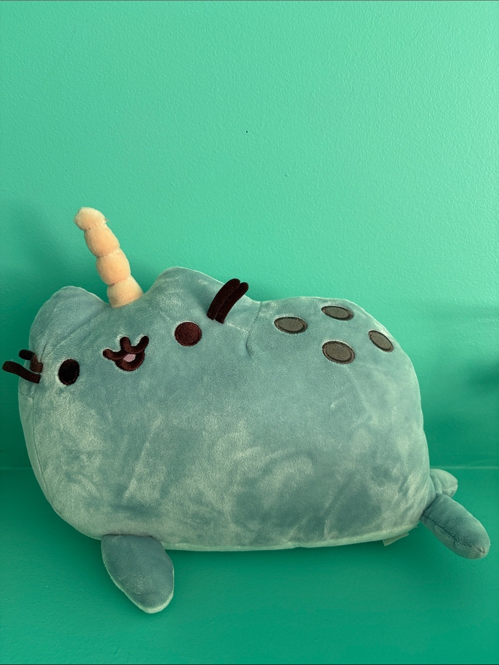 Gund Pusheen Narwhal Cat Blue Plush Stuffed Animal Toy 12"